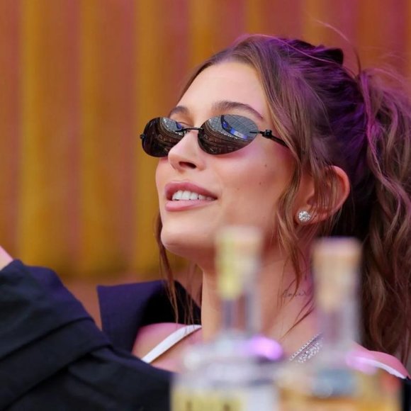 Balenciaga BB0179S Black/Grey Sunglasses as seen on Hailey Bieber - Picture 5 of 13